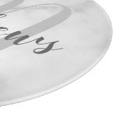 モノパーソナライズされたグラムとファミリ名大理石 カッティングボード (角)