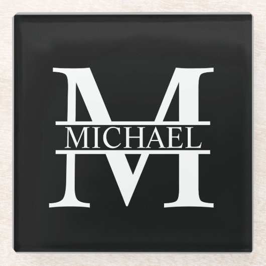 モノパーソナライズされたグラムと名前 ガラスコースター (正面)