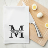 モノパーソナライズされたグラムと名前 キッチンタオル (四つ折り)