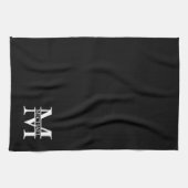 モノパーソナライズされたグラムと名前 キッチンタオル (横)