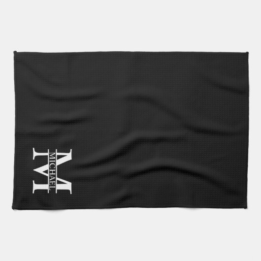 モノパーソナライズされたグラムと名前 キッチンタオル (横)