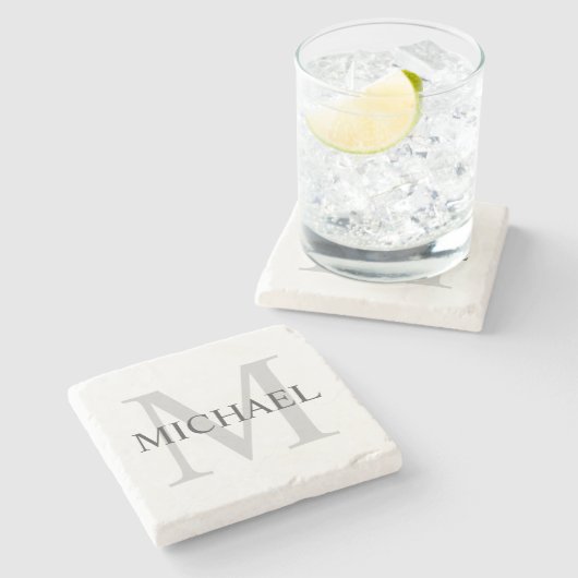 モノパーソナライズされたグラムと名前 ストーンコースター (横)