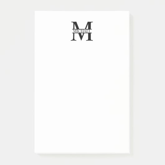 モノパーソナライズされたグラムと名前 ポストイット (正面)