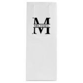 モノパーソナライズされたグラムと名前 ワインギフトバッグ (正面)