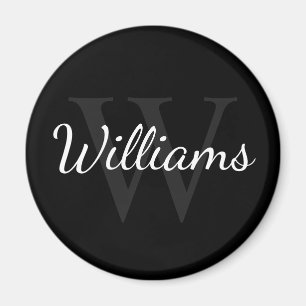 モノパーソナライズされたグラムと名前（黒） マグネット