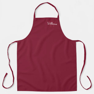 モノパーソナライズされたグラムと名前Burgundy Red エプロン