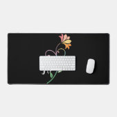モノフラワーカラフルダマスク名 デスクマット (キーボード&マウス)