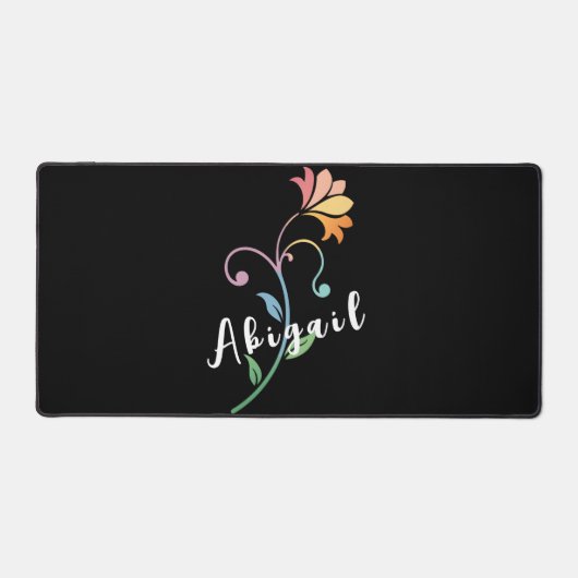 モノフラワーカラフルダマスク名 デスクマット (正面)