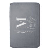 モノモダンエレガントグラム科ネイビースタイリッシュグレイ バスマット (正面縦)