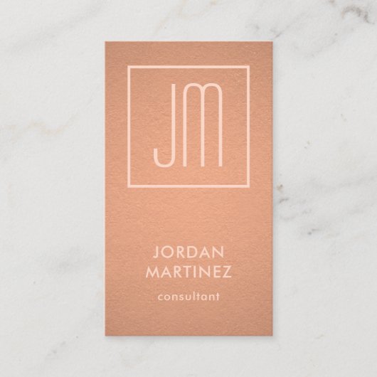 モノモダングラエレガントム銅フェイク箔縦 名刺 (正面)