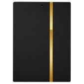 モノモダングラパーソナライズされたム黒と金ゴールド クリップボード (裏面)