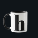 モノモダングラムイニシャル文字h白黒 マグカップ<br><div class="desc">白モダンと黒のかわいいHモノグラム。おもし気に入りの手紙はこのマグには使えません。お気に入りの手紙や私のモノグラムのマグのコレクションをご覧ください。</div>