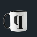 モノモダングラムイニシャル文字q白黒 マグカップ<br><div class="desc">白モダン黒のかわいいqモノグラム。おもし気に入りの手紙はこのマグには使えません。お気に入りの手紙や私のモノグラムのマグのコレクションをご覧ください。</div>