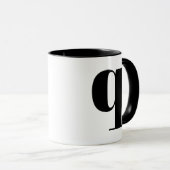 モノモダングラムイニシャル文字q白黒 マグカップ (正面右)