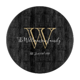 モノモダングラムファミリ名(素朴黒) カッティングボード