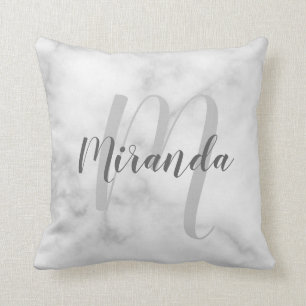 モノモダングラム名(白大理石) クッション