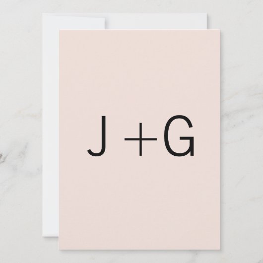 モノモダングラム結婚式招待状-ピンク&ブラック 招待状 (裏面)