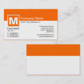 モノモダングラム – オレンジと白 名刺 (正面/裏面)