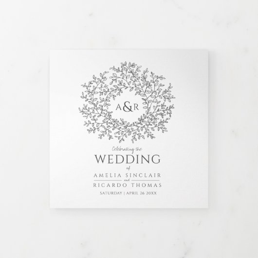 モノモノグラムの芸術物語の結婚献身的な写真 三つ折りプログラム (カバー)