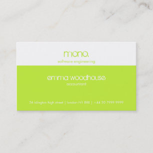 モノラル緑及び白い名刺 名刺