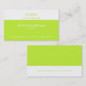 モノラル緑及び白い名刺 名刺 (正面/裏面)