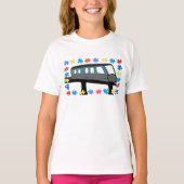 モノレール列車のパズルは自閉症意識を断片 Tシャツ (正面)