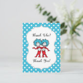 モノワン モノツー | 双子 ベビーシャワー 感謝 ポストカード (スタンド正面)