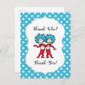 モノワン モノツー | 双子 ベビーシャワー 感謝 ポストカード (正面/裏面)