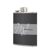 モノ男らしグラム・ネームデザイン フラスク (左)