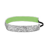 モノ白黒ペイズリー柄ヘアバンド アスレチックヘッドバンド (右)