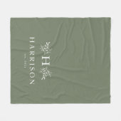 モノ素朴グラムセージグリーン新名 フリースブランケット (正面(横))