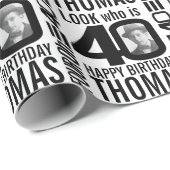 モノ40歳の誕生日の写真の兄弟は誰か ラッピングペーパー (ロールコーナー)