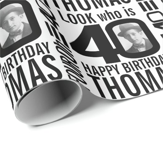 モノ40歳の誕生日の写真の兄弟は誰か ラッピングペーパー (ロールコーナー)