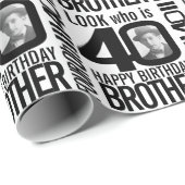 モノ40歳の誕生日の写真の兄弟は誰か ラッピングペーパー (ロールコーナー)