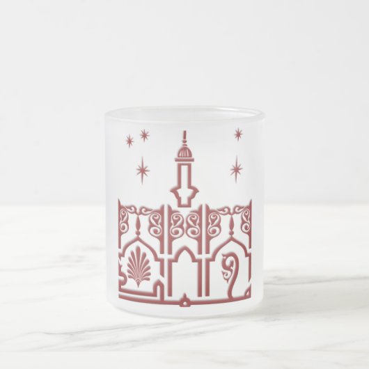 モハメドのアラビア語の名前 フロストグラスマグカップ (中央)