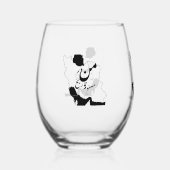 モハンマド・レザー・パフラヴィー国王の歴史的名言付きイラン地図 ステムなしワイングラス (正面)