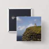 モハーとオブライエンの塔の風光明媚な崖。 缶バッジ (正面&裏面)