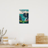 モハーアイルランドトラベルアートヴィンテージの崖 ポスター (キッチン)