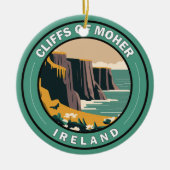 モハーアイルランドフローラ旅行芸術ヴィンテージの崖 セラミックオーナメント (正面)