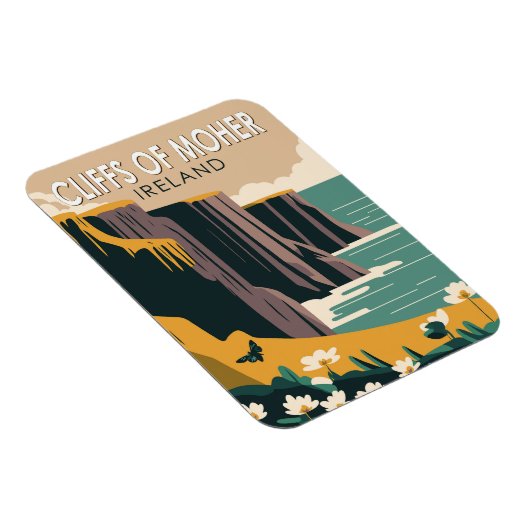 モハーアイルランドフローラ旅行芸術ヴィンテージの崖 マグネット (右側)