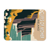 モハーアイルランドフローラ旅行芸術ヴィンテージの崖 マグネット (横)