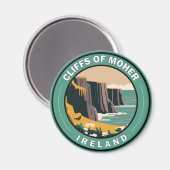 モハーアイルランドフローラ旅行芸術ヴィンテージの崖 マグネット (正面/裏面)