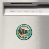 モハーアイルランドフローラ旅行芸術ヴィンテージの崖 マグネット (インサイチュ (食洗機))