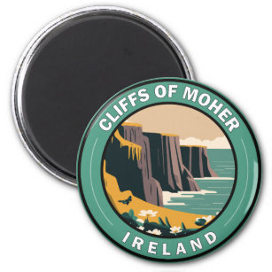 モハーアイルランドフローラ旅行芸術ヴィンテージの崖 マグネット