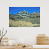 モハーベ砂漠の重なり合う山々 ポスター (キッチン)