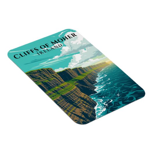 モハー・アイルランド海岸土産の風光明媚な崖 マグネット (右側)
