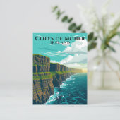 モハー・アイルランド風光明媚な沿岸の崖 ポストカード (スタンド正面)
