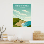 モハー・アイルランド・ヴィンテージ旅行ポスターの崖 ポスター (キッチン)