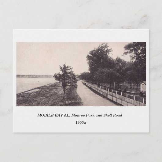 モバイルアラバマAL, Monroe Park 1900sヴィンテージ ポストカード (正面)