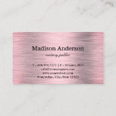 モバイルエレガント公証人クイル金ゴールドブラシ付きメタル 名刺 (裏面)